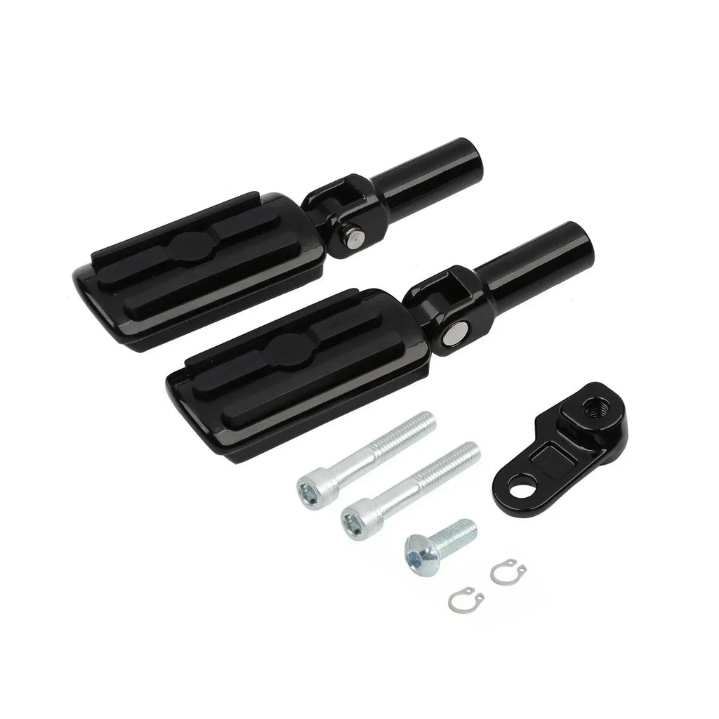 Black Footpegs Mounts for Harley Softail Slim, Cross Bones (2012-2017, 2008-2011)