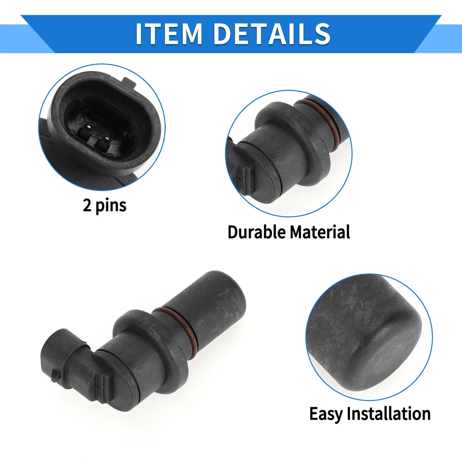 Crankshaft Position Sensor for Ford (1 Pc, Black Metal Plastic)