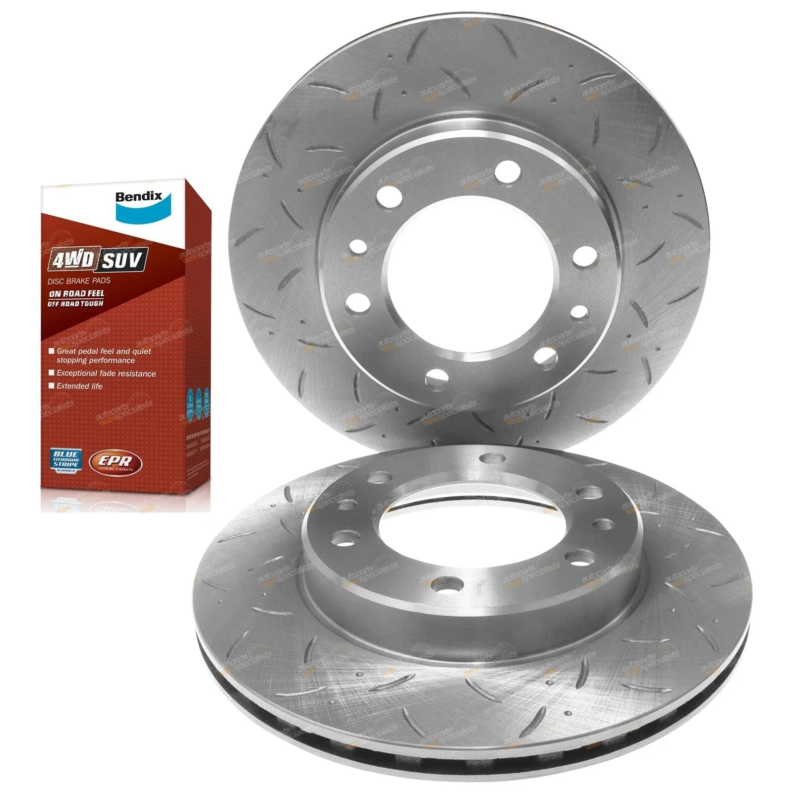 2 x Drilled Slotted Front Disc Brake Rotors for Toyota Hilux (1989–1999)