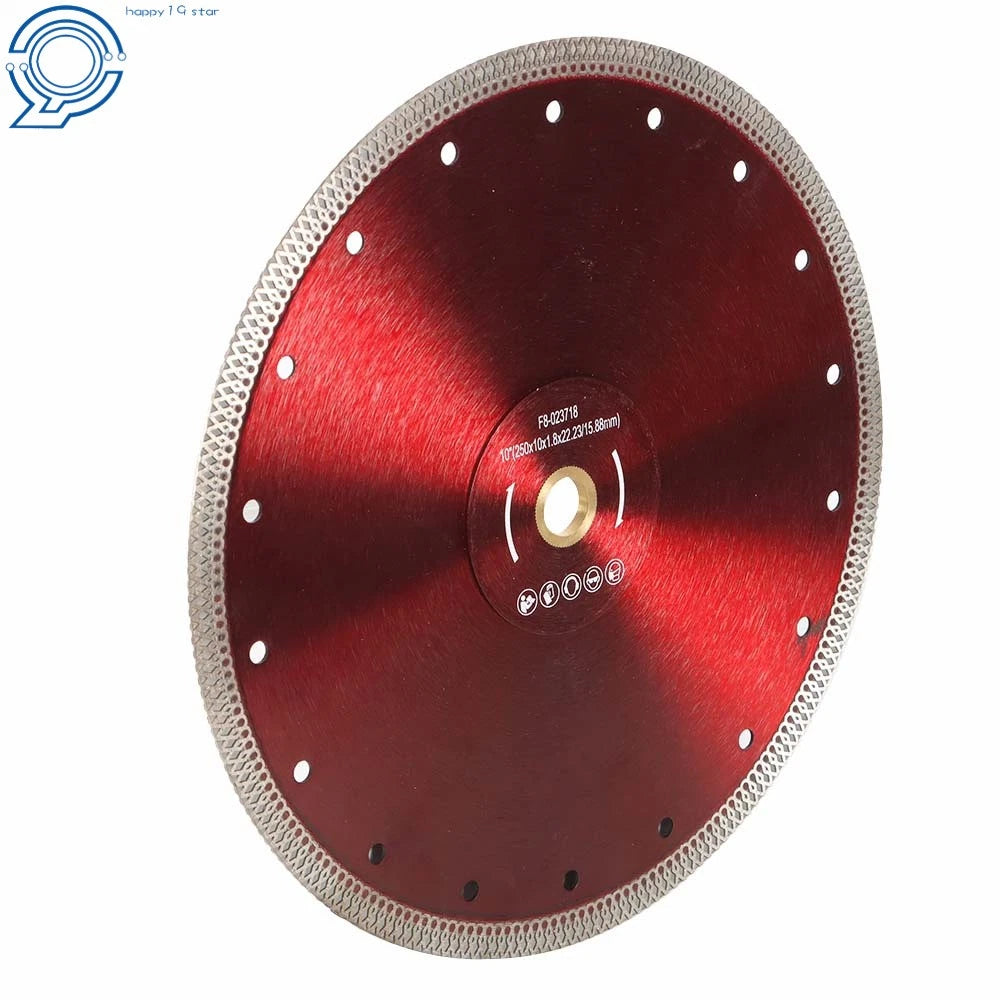 10" Diamond Saw Blade for Porcelain Tile, Ceramic, Granite, Marble, Brick