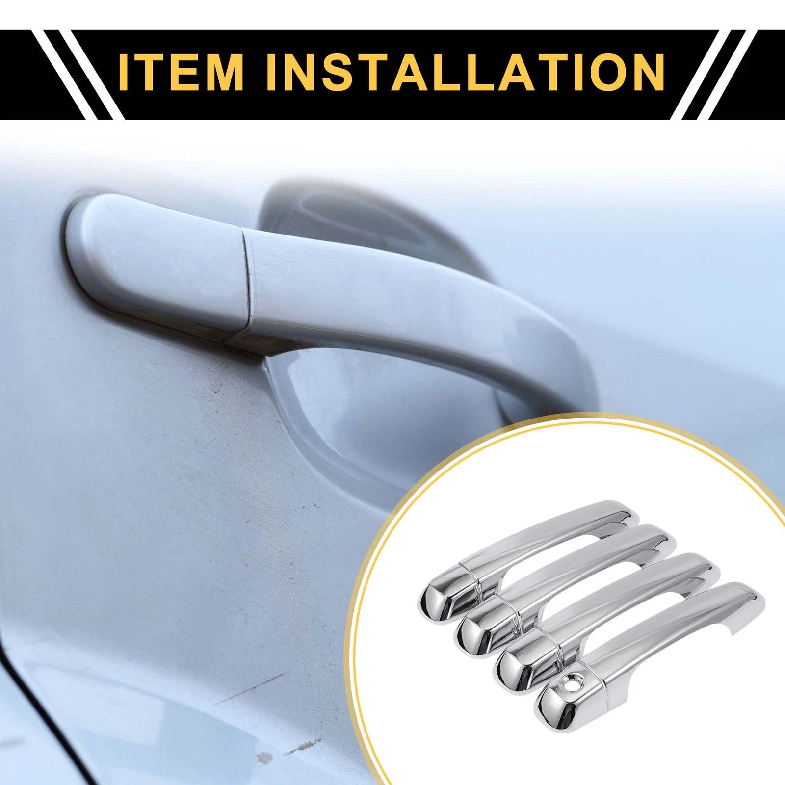 Set of 4 Exterior Door Handle Covers for Toyota 4Runner (2010–2015) Chrome