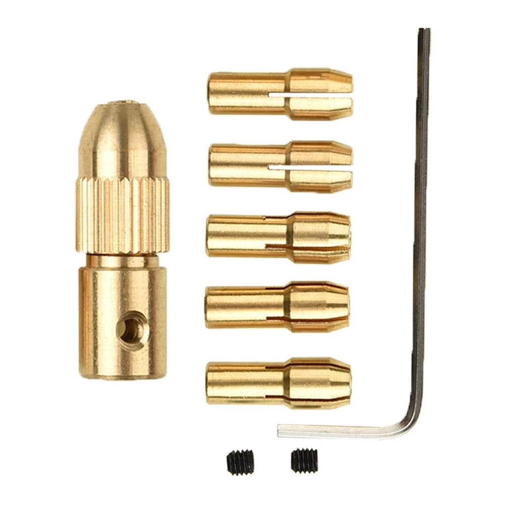 8Pcs Brass Drill Chuck Collet Bit Adapter 0.5-3.0mm for Electric Tools