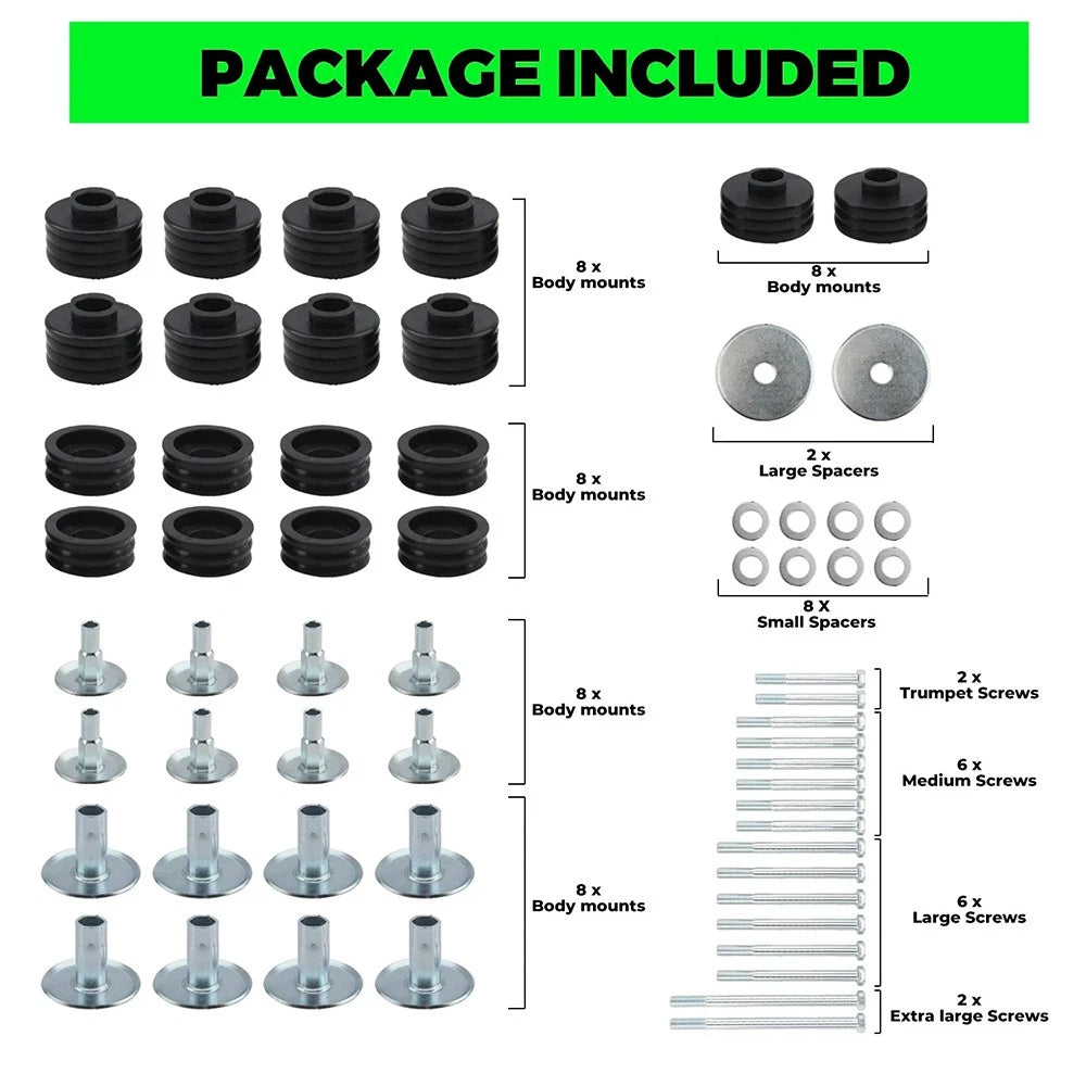 Body Cab Mount Bushings Kit for Ford F250 F350 Super Duty (1999–2007) KF04058BK