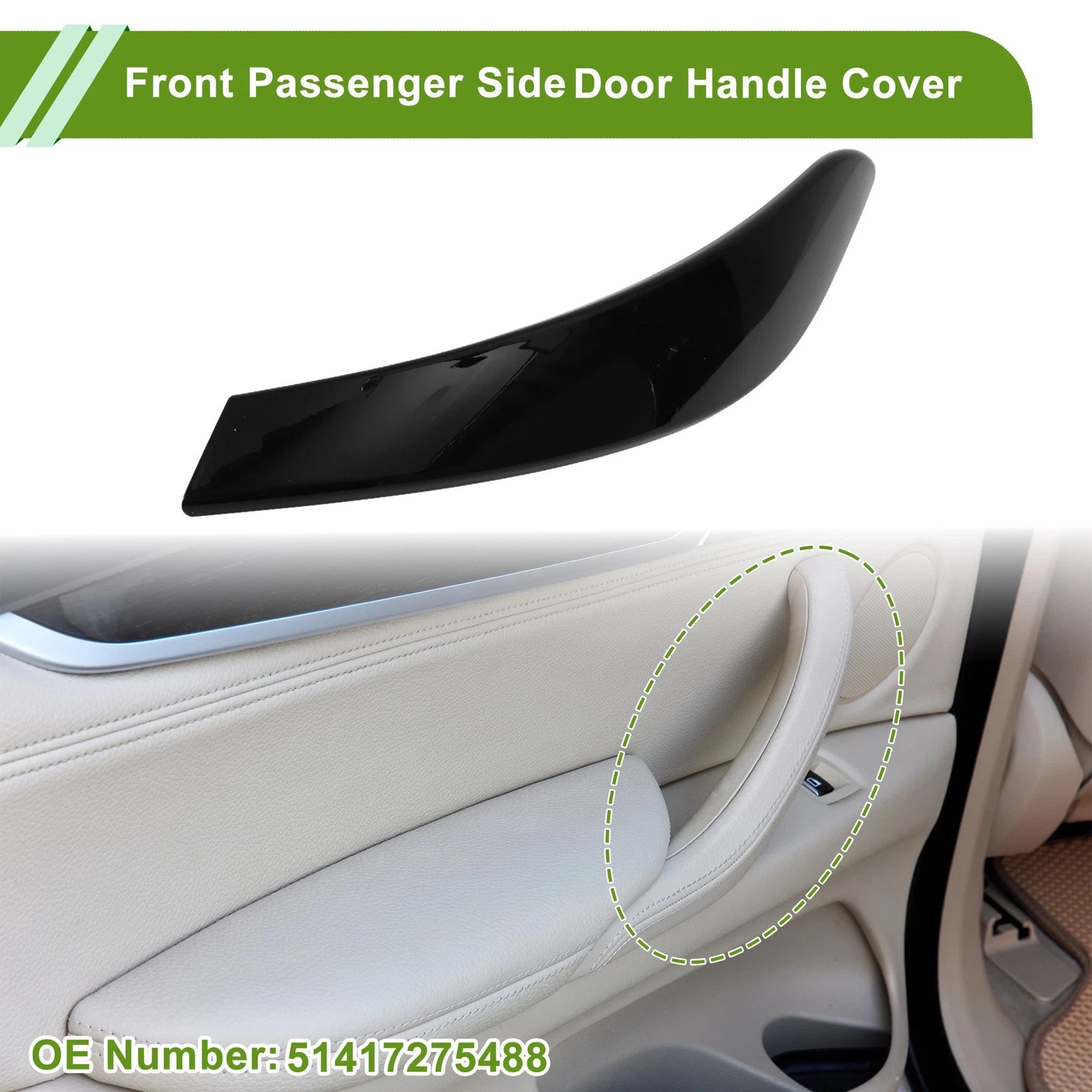 Door Panel Handle Pull Trim Cover for BMW 3 Series F30 (2012–2018) No. 51417275488