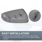 Set of 2 Rearview Mirror Cover Caps Black Carbon Fiber for Nissan Sentra (2007–2012)