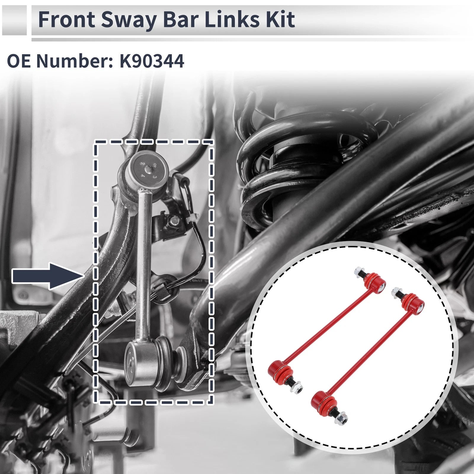Set of 2 Front Stabilizer Bar Links for Toyota Avalon (2005–2012) No.K90344