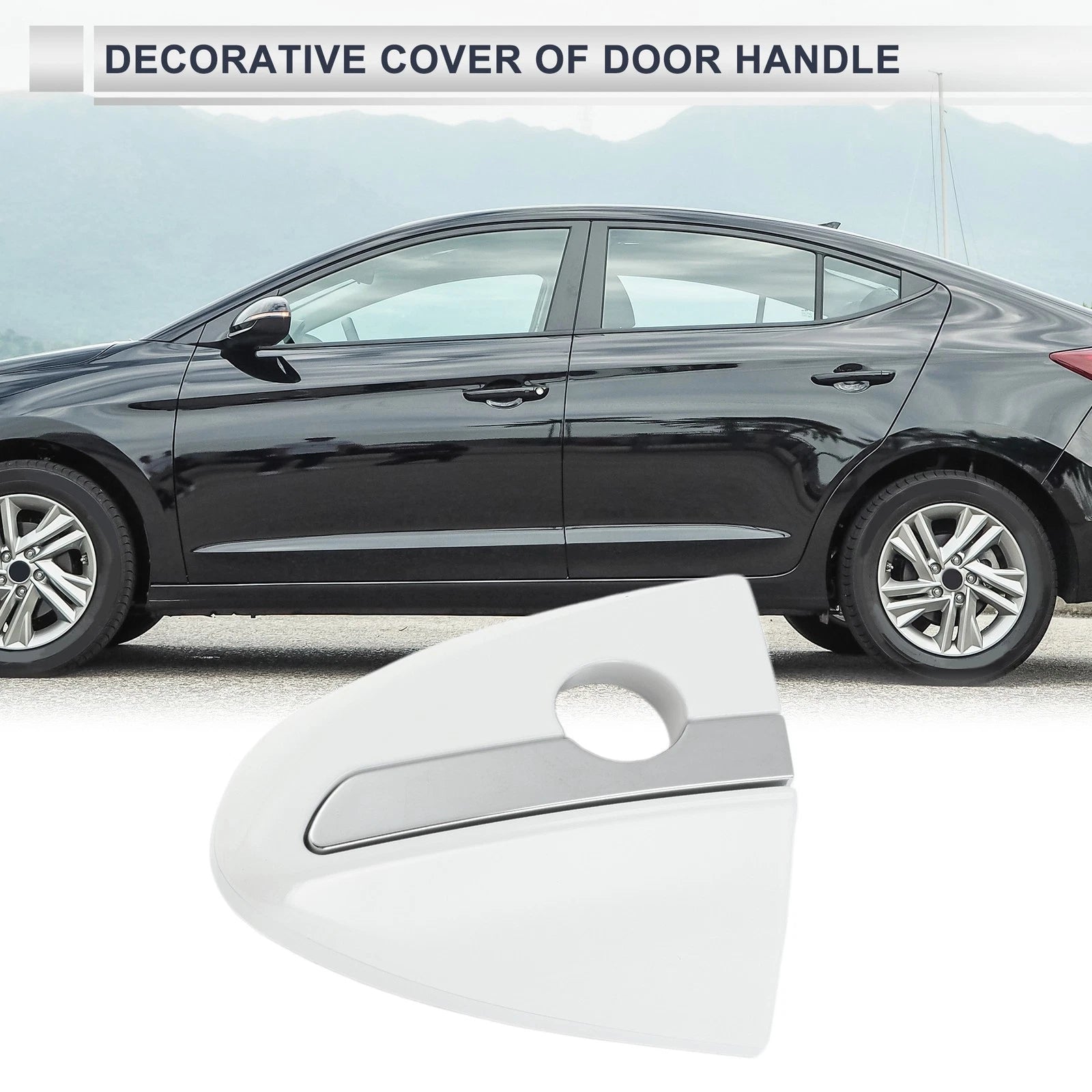 Front Left Door Handle Lock Cylinder Cover for Toyota Corolla (2014–2018) White