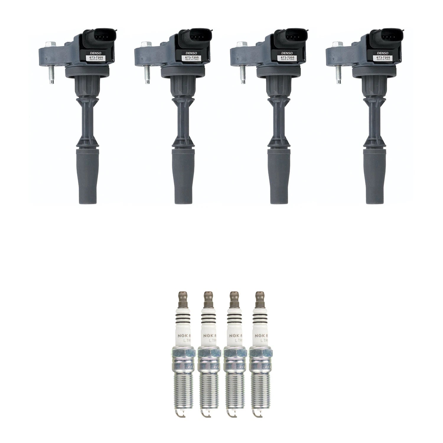 Set of 4 Ignition Coils & NGK Ruthenium Spark Plugs for Blazer Malibu (2016–2020)