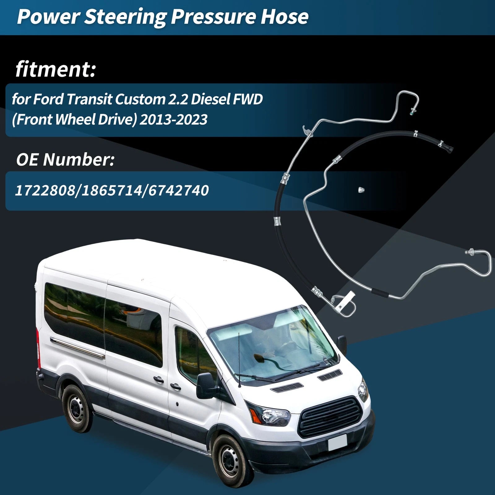 Power Steering Pressure Hose for Ford Transit Custom (2013–2023) 1722808
