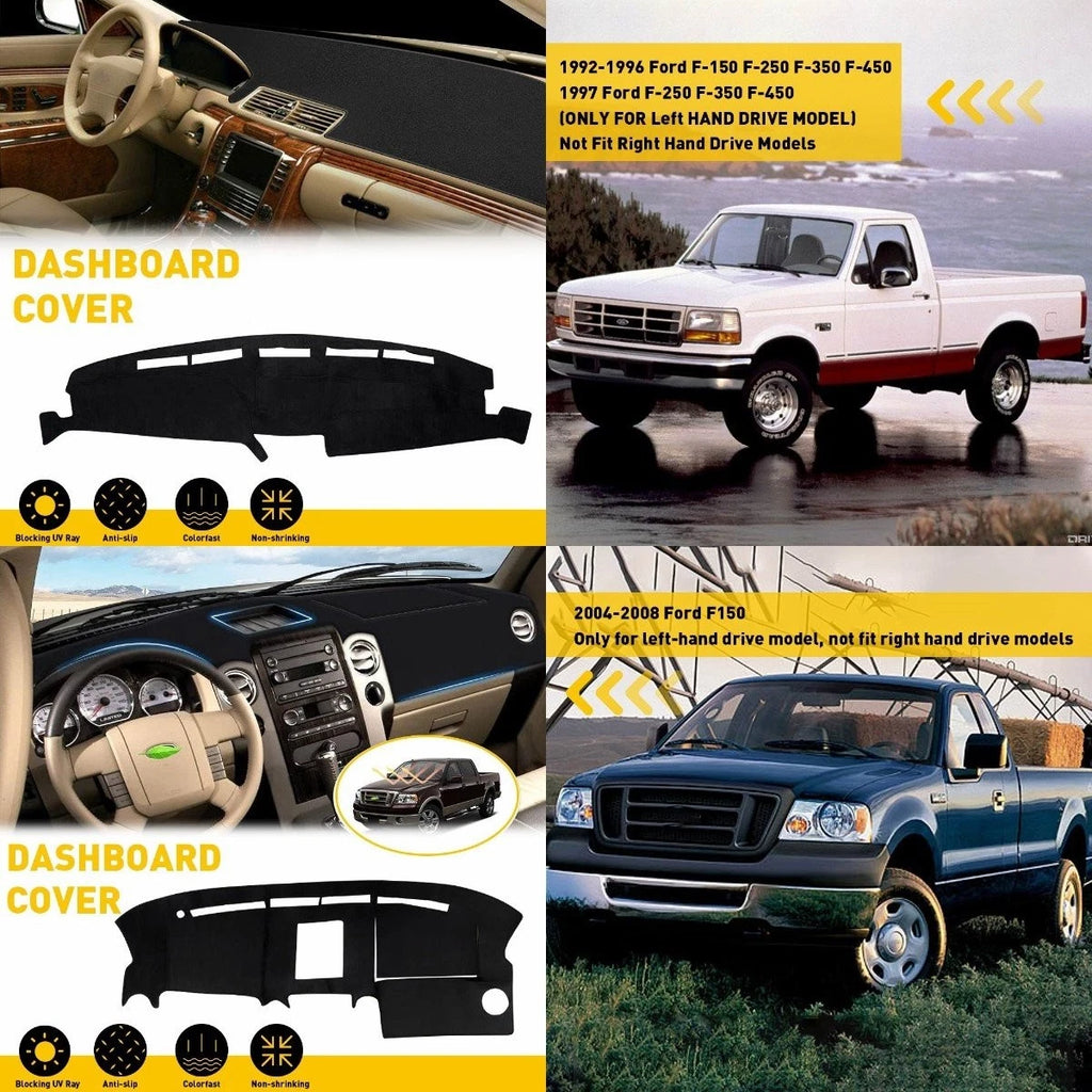 Dash Mat for Ford F150 F250 F350 (1992–1996) Sun Shade Pad Dashboard Cover