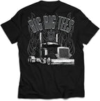 BRT Sketch Art Tee Shirt for Big Rig Truckers (Black)