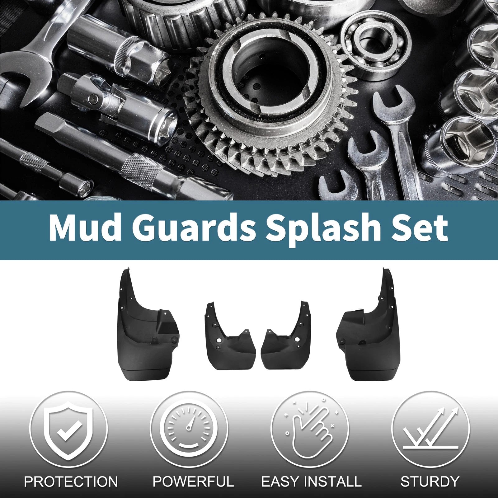Set of 2 Mud Flaps Splash Guards for Toyota 4Runner (2010–2022)