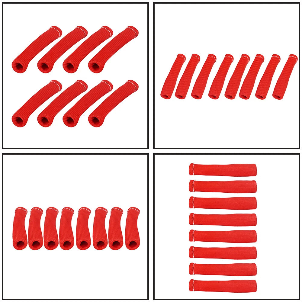 8X Red Spark Plug Wire Boots Heat Shield Protector Sleeve for SBC BBC