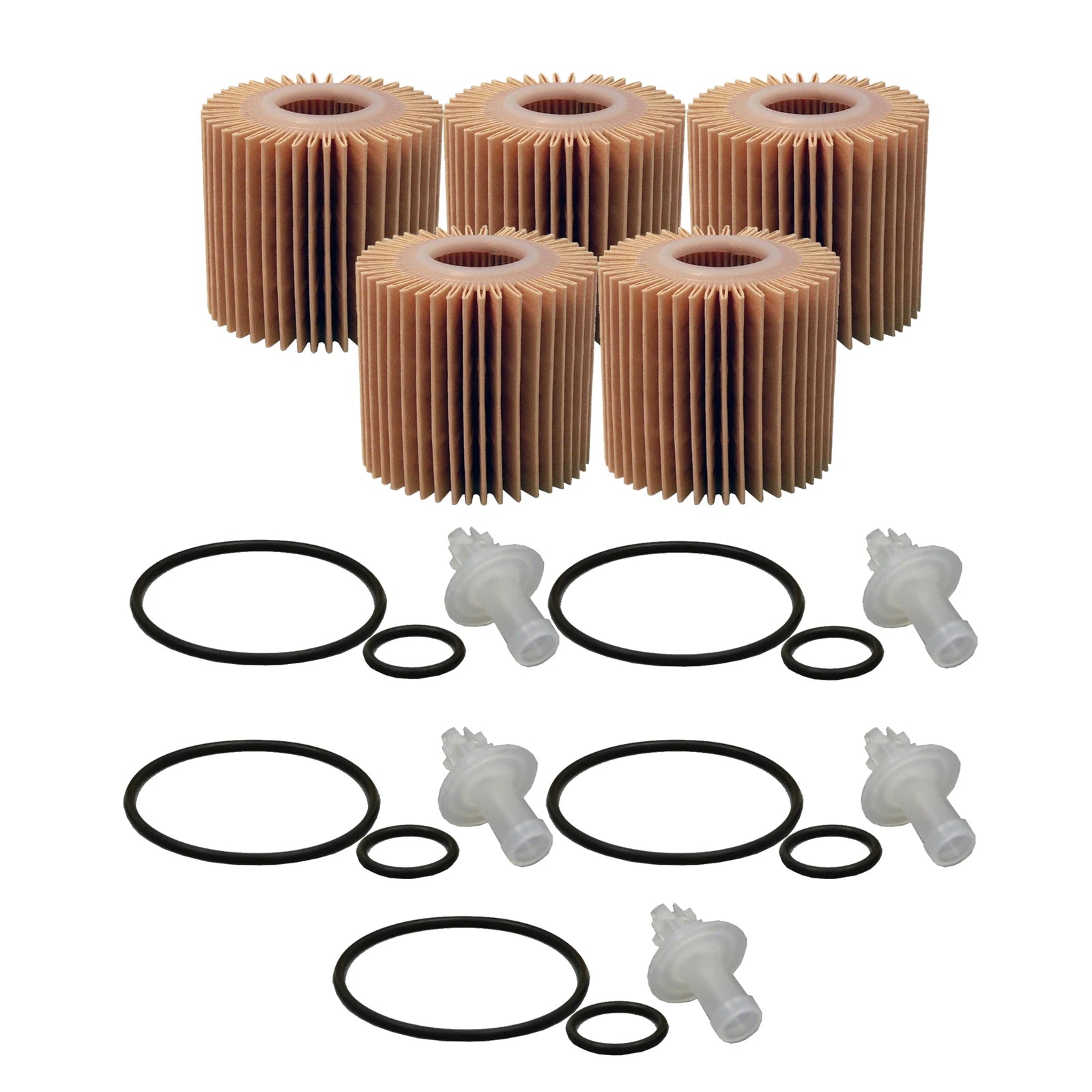 Set of 5 Wix Engine Oil Filters for Lexus Scion Toyota (Metal Free)