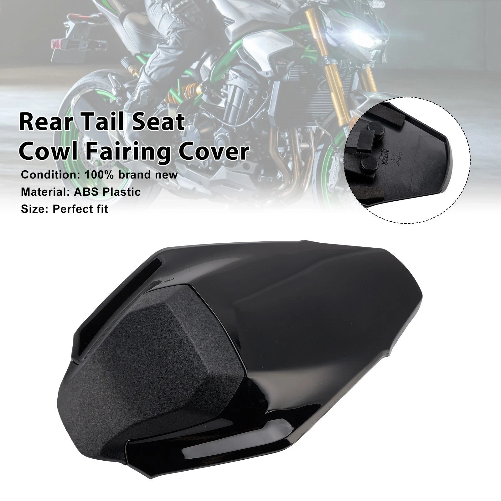 Rear Tail Seat Cowl Fairing Cover for Kawasaki Z900 Z900SE (2025–2026) Black