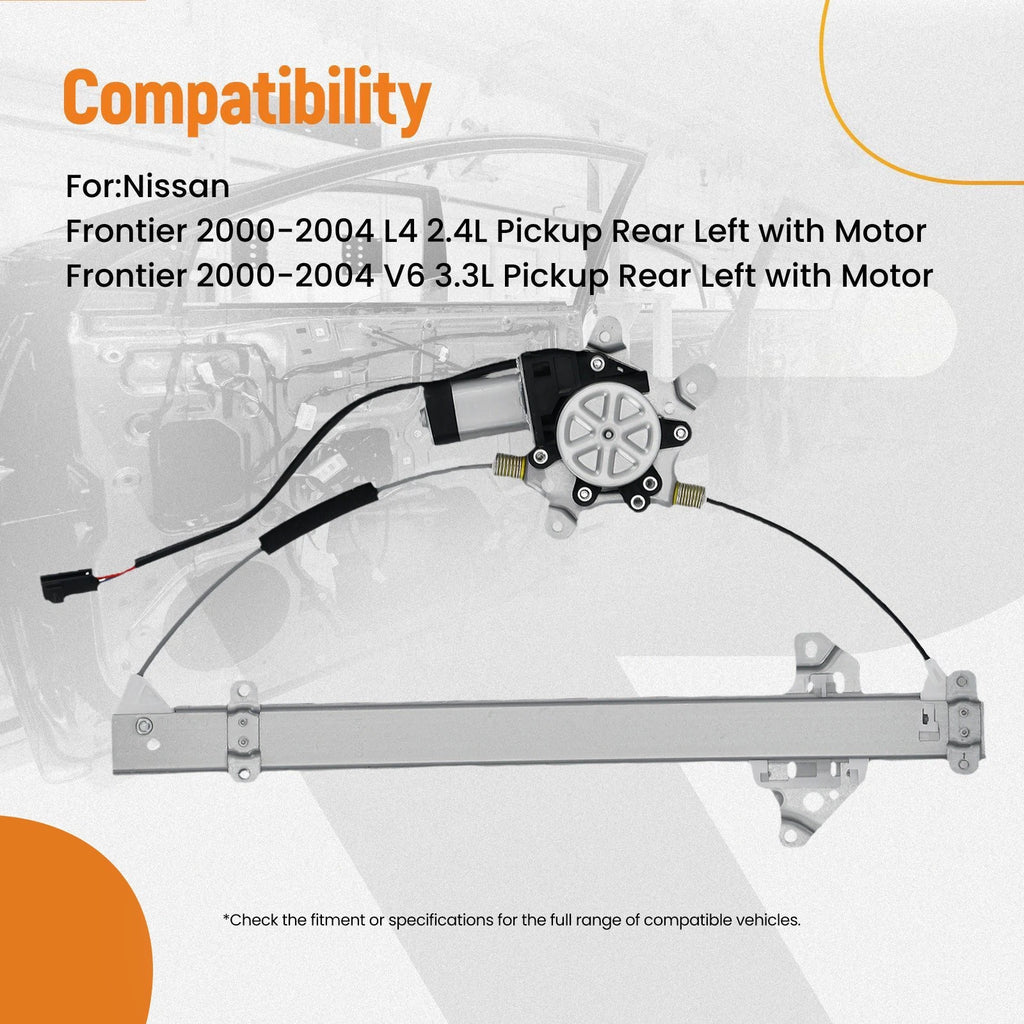 1PC Rear Left Power Window Regulator Assembly for Nissan Frontier (2000–2004)