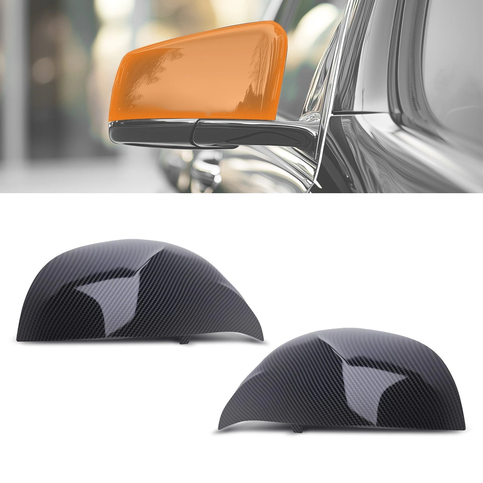 Set of 2 Side Mirror Cover Caps for BMW X3 X4 X5 X6 X7 (2018–2023)