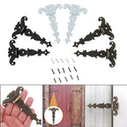 Set of 4 Antique Decorative Hinges for Wooden Box
