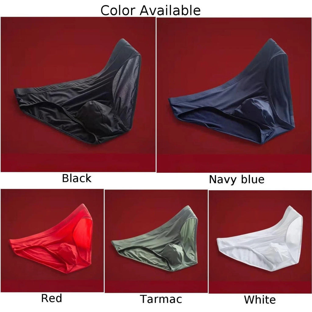 2X Low-Rise Ice Silk Panties for Men - Sexy Bikini Underwear Briefs