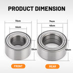 Front & Rear Wheel Bearings Set for Polaris Ranger 900 (2013–2019)