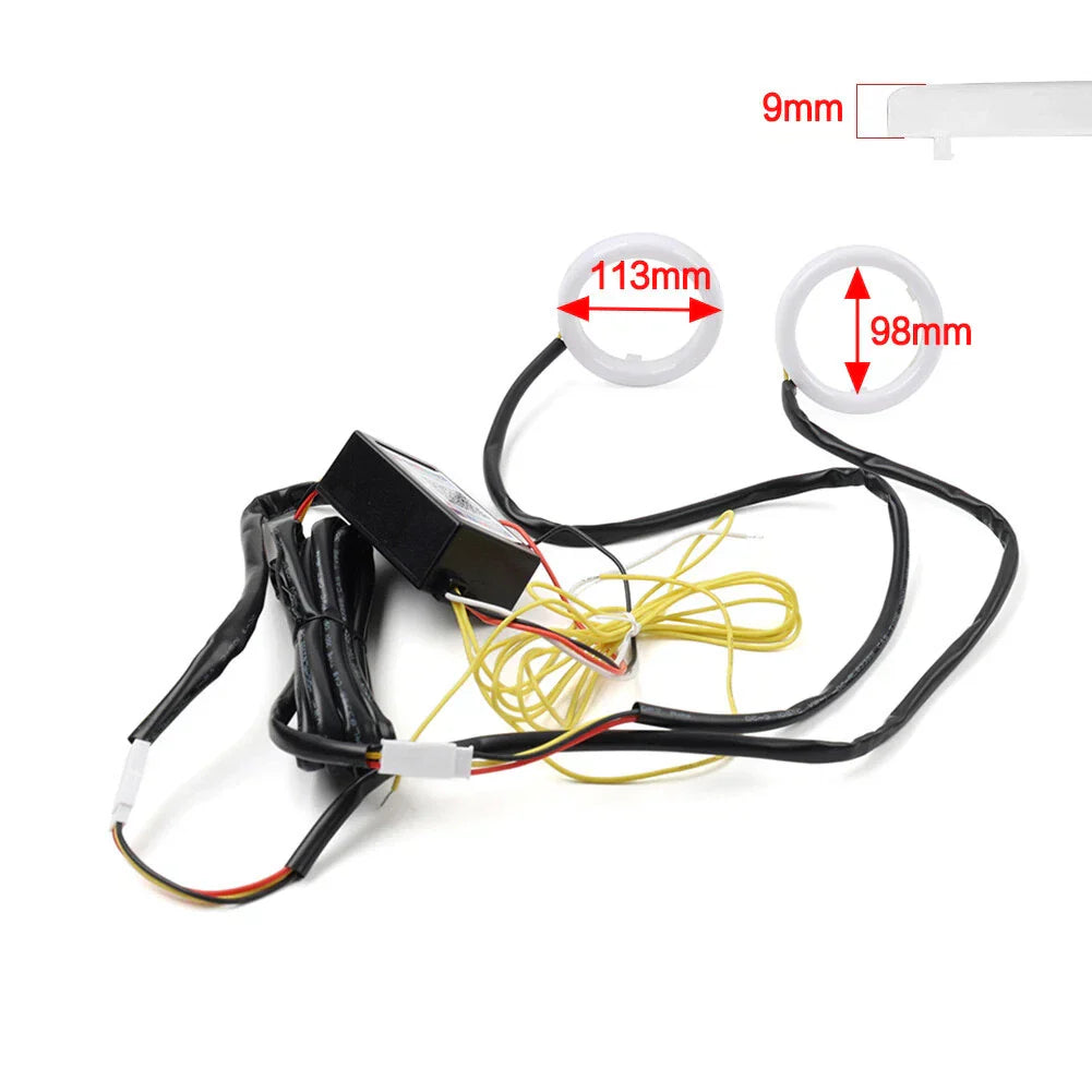 RGB Phone Control Angel Eye Halo Rings Headlight DRL Retrofit 110MM for BMW (2000-2006)