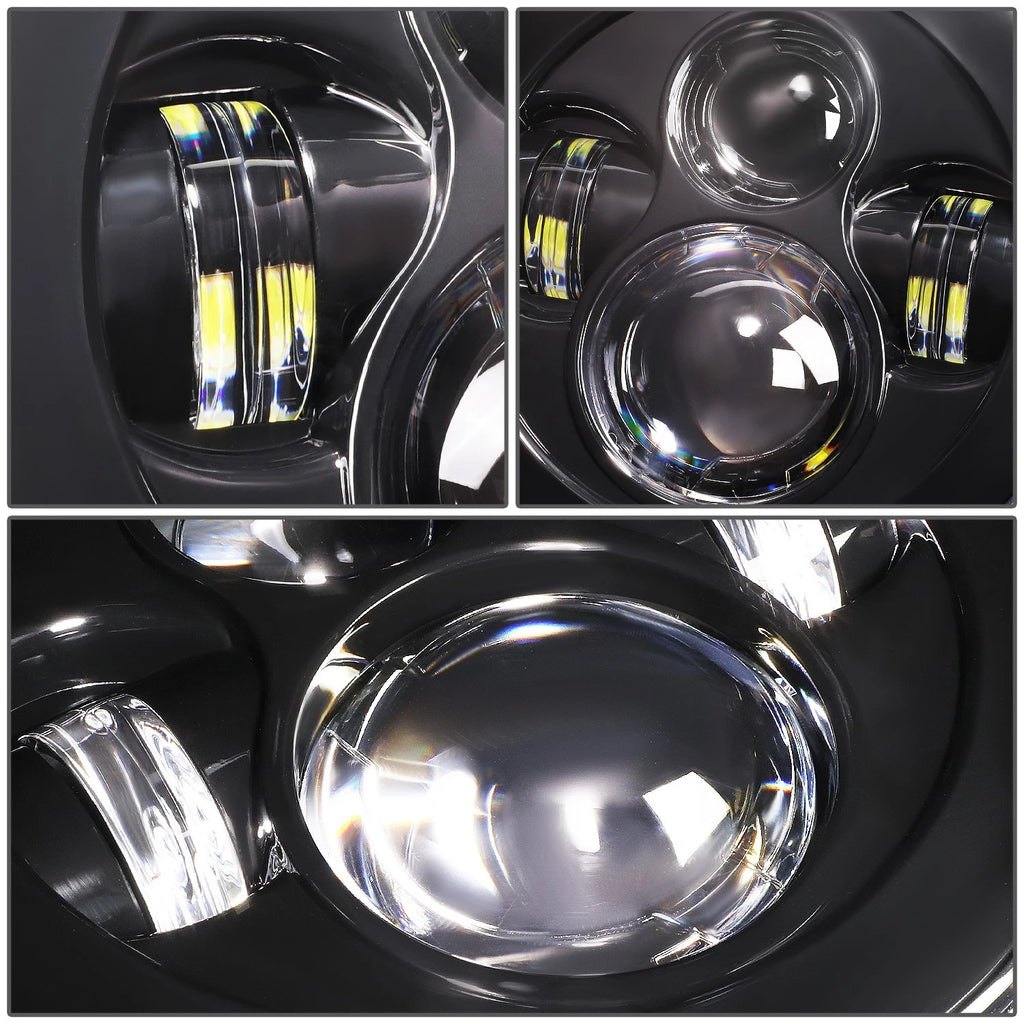 LED DRL Projector Headlights for Jeep Wrangler JK (2007–2018) - Black Housing