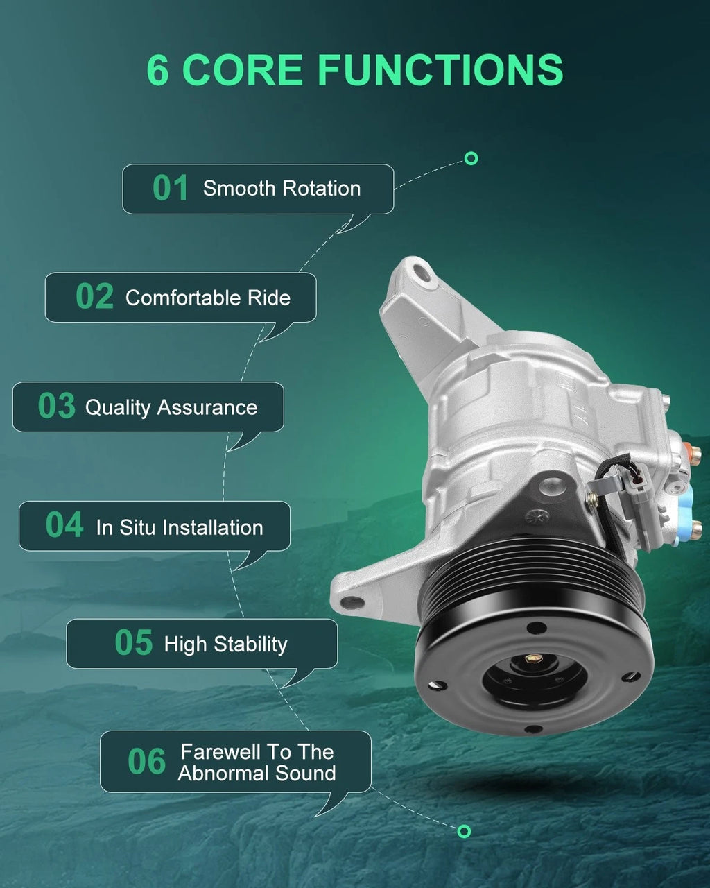 A/C Compressor for Dodge Caravan, Grand Voyager, Plymouth Voyager (1996–2003)