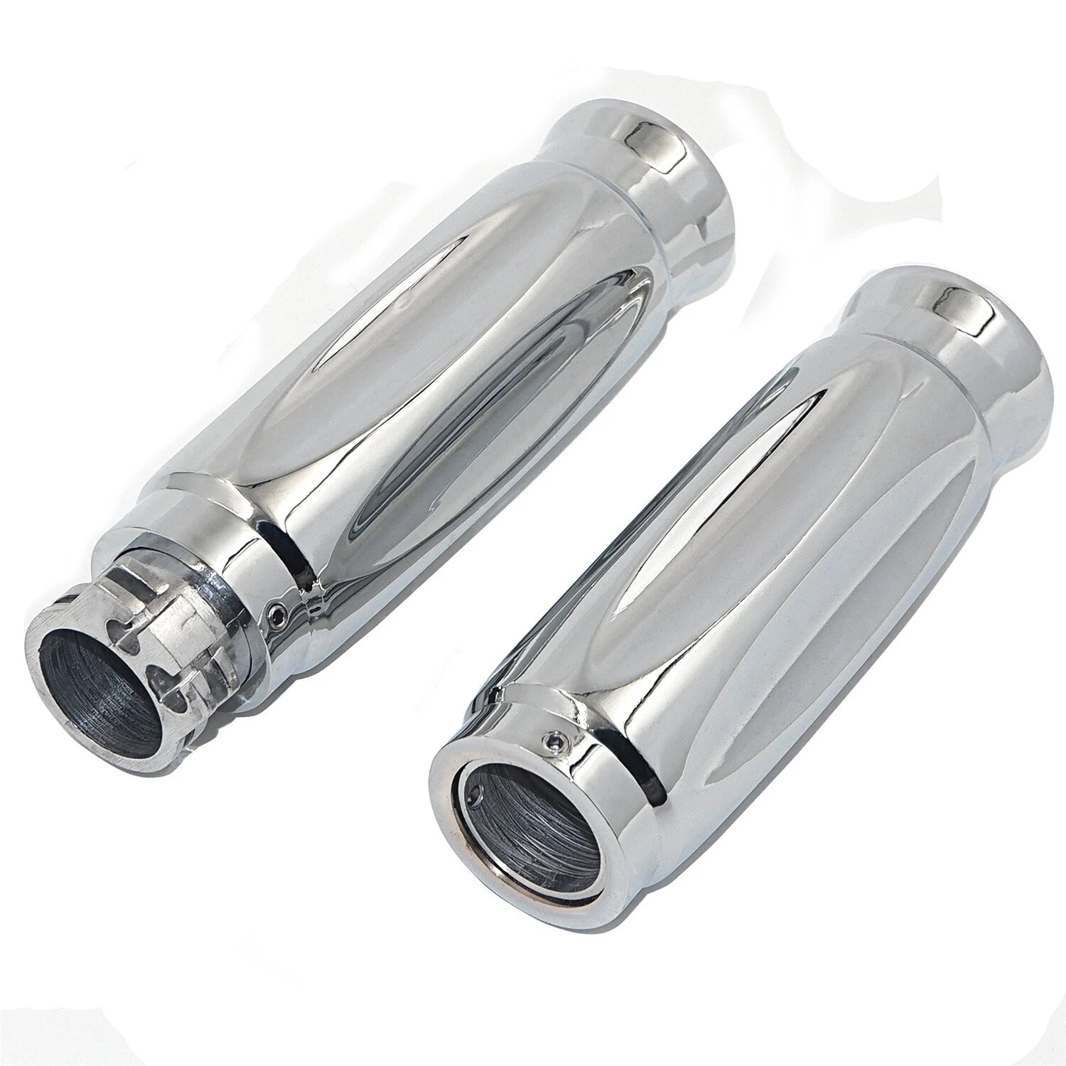 Custom Motorcycle Hand Grips for Sports Bikes 7/8" 22mm Chrome