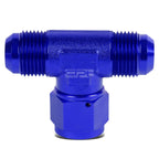 12AN Male to Female Center Port Flare Tee Fitting - Blue Anodized