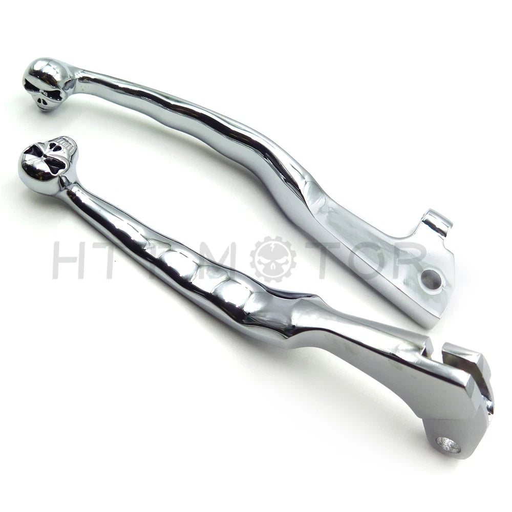 Chrome Skull Brake Clutch Levers for Yamaha Virago XV 250 535 700 750 1000 1100