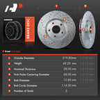Front Drilled Brake Rotors for Nissan Murano (2009–2011)