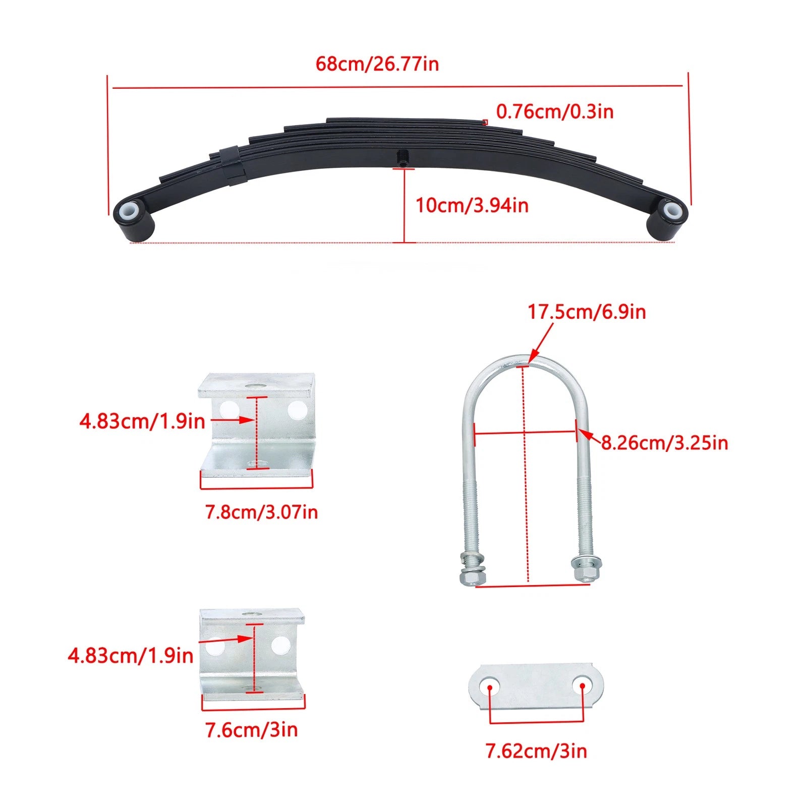 Single Trailer Axle Suspension Kit for Trailer (7000 lbs)