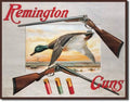 Vintage Replica Tin Metal Sign Remington Double Barrel Shotgun Duck 12 1002