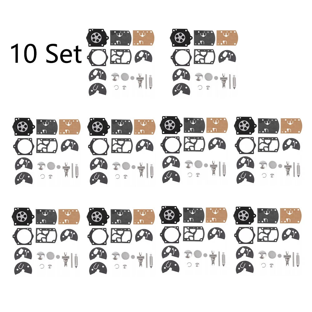 Set of 10 Carburetor Repair Rebuild Kits for K10-WB Trimmers Blowers Chainsaws