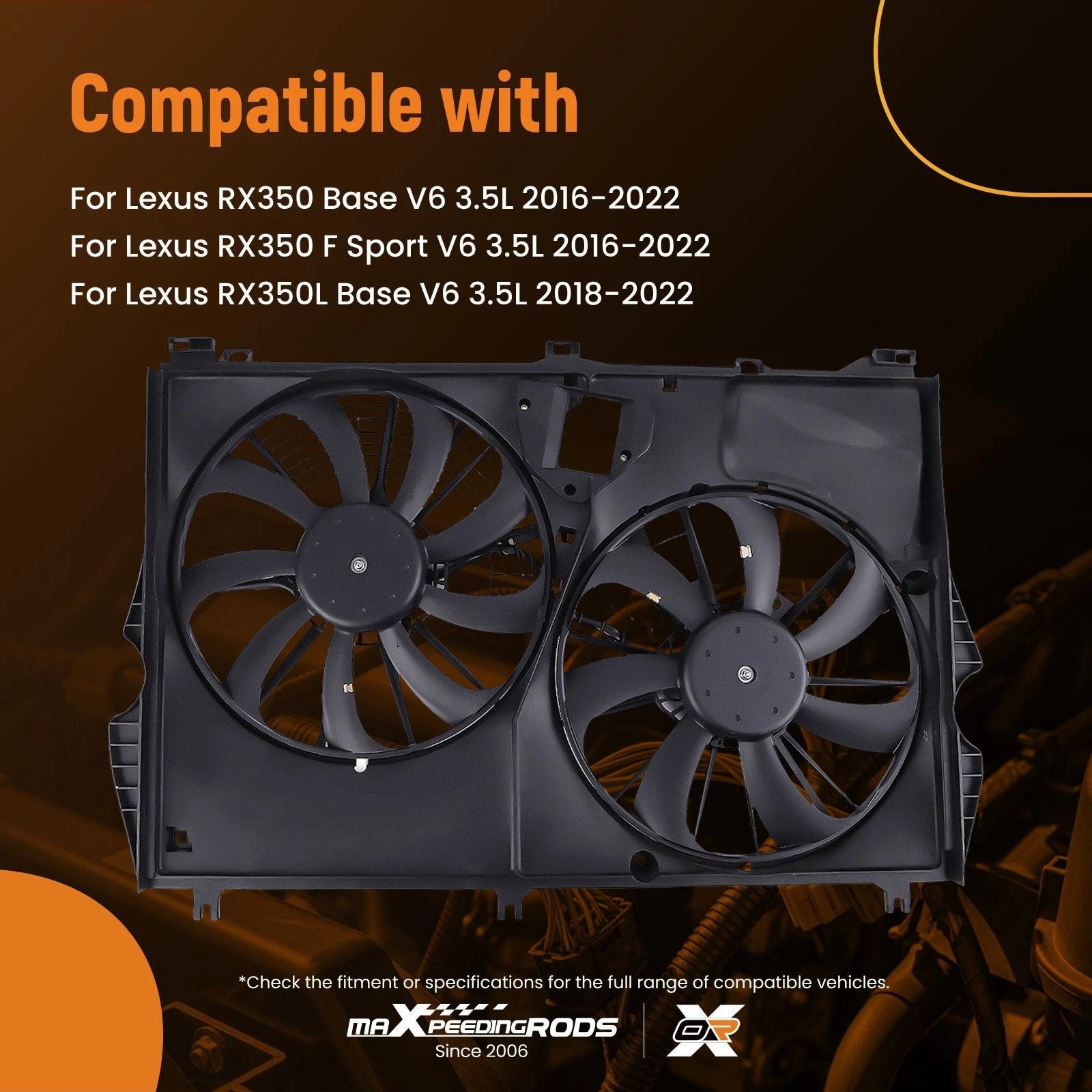 Radiator Cooling Fan Assembly for Lexus RX350/RX350L (2016–2022) 163610P420