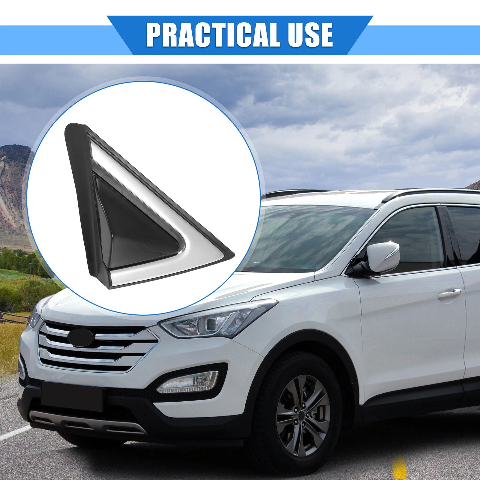 Right Mirror Corner Triangle Fender Cover for Hyundai Santa Fe (2013–2018) No. 861902W000