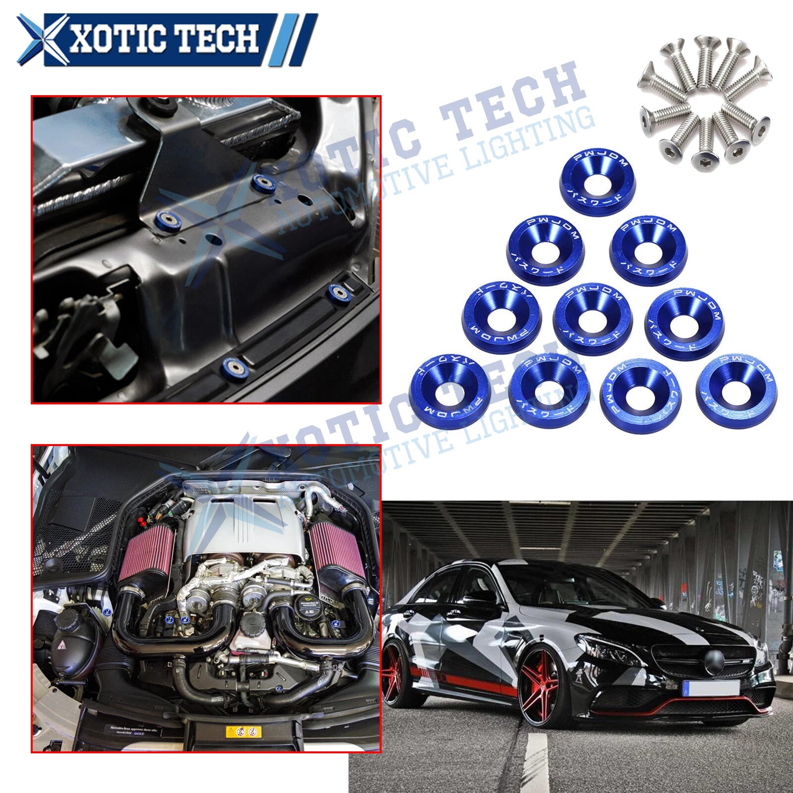 Sporty Alloy Washer Set for Mercedes-Benz C CLA-Class (2013–2019)