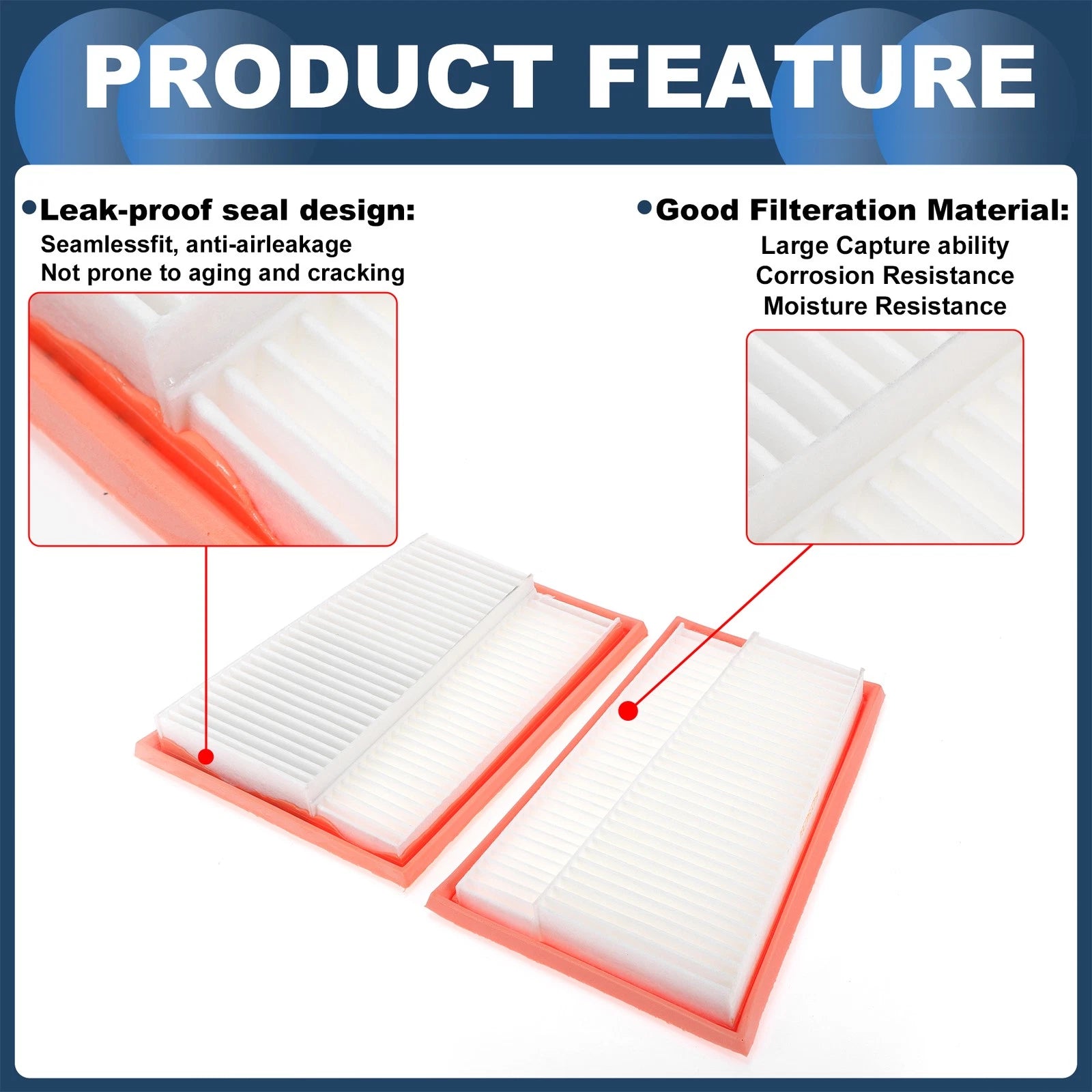 Engine Air Filter No. 642094280490 for Mercedes-Benz CLS500 (2006–2011) 1 Pair