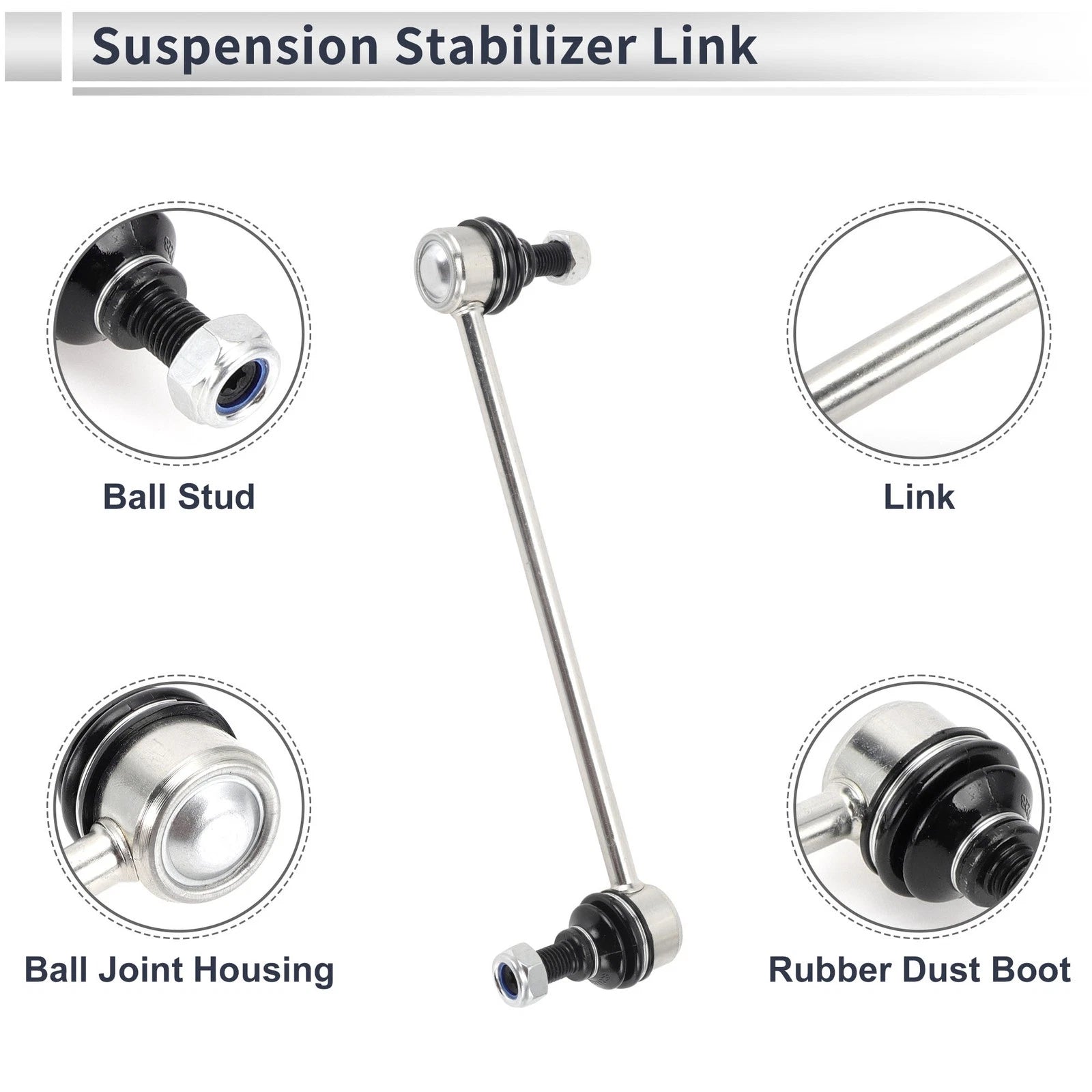 Front Stabilizer Bar Links Set of 2 with Bushings for Kia Magentis (2006–2010) No.K750032
