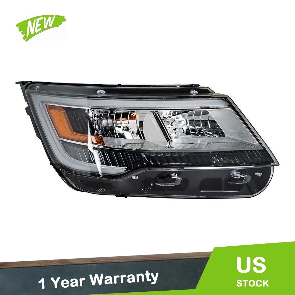 LED DRL Headlight for Ford Explorer (2016–2019) Right Side, Chrome Housing