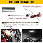 LED Under Hood Engine Bay Light Strip with Switch Control for Universal Cars