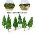 100pcs Miniature Pine Trees for Train Railroad Landscape