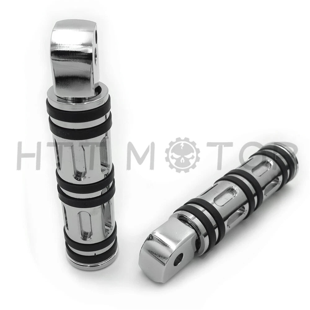 Chrome Edge Cut Footpegs for Harley Softail Fat Boy FLFB, Fat Bob (2018–2023)