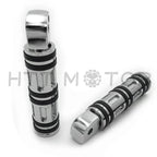 Chrome Edge Cut Footpegs for Harley Softail Fat Boy FLFB, Fat Bob (2018–2023)