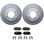 Rear Brake Kit 262mm Rotors & TRW Low-Met Pads for Elantra GT Veloster Forte (2013–2019)