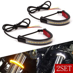 Set of 4 LED Turn Signal Daytime Running Light Strips for Motorcycle
