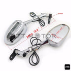 LED Turn Signals Integrated Indicator Racing Mirrors for Universal Vehicles (6mm)