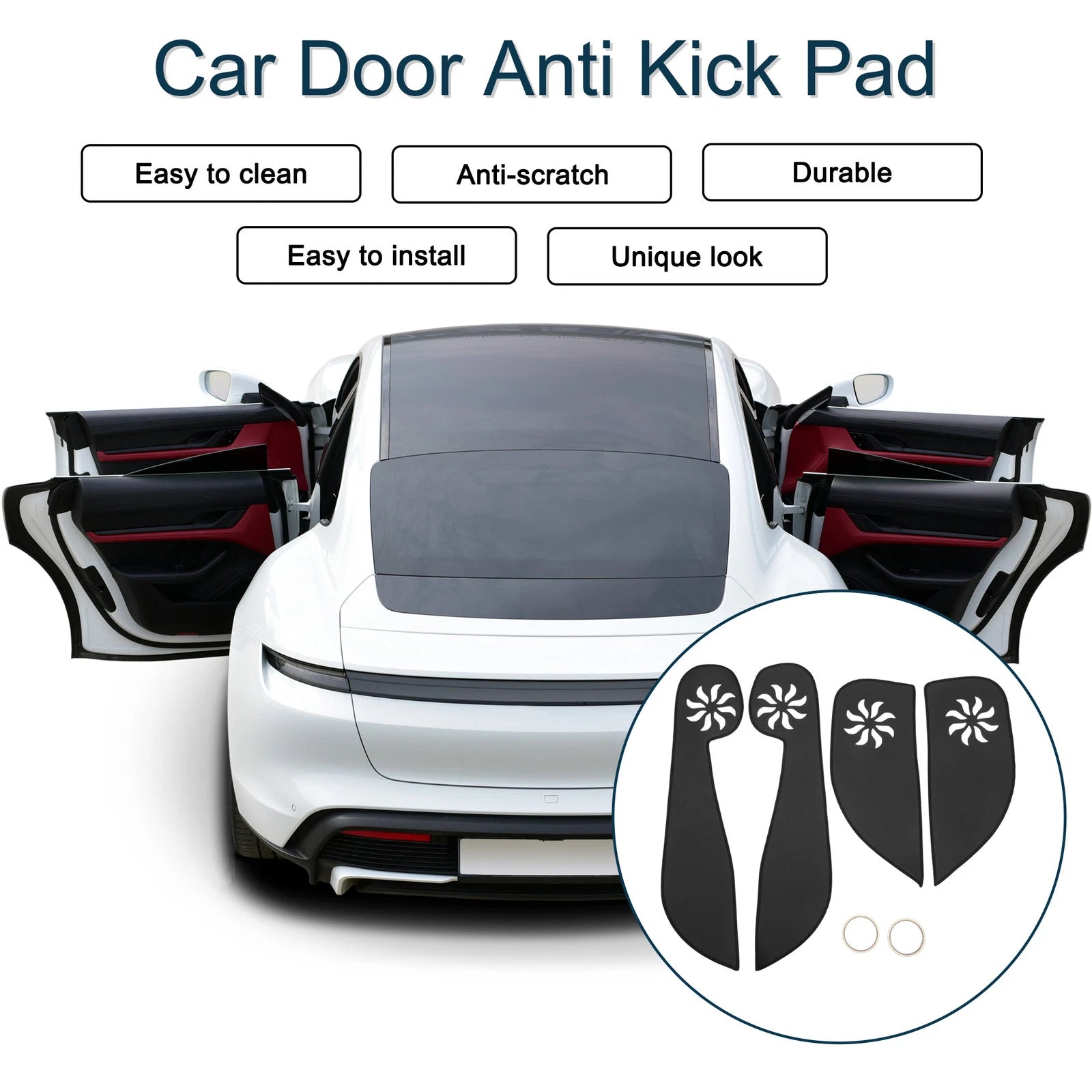 Set of 1 Car Door Anti Kick Pad Sticker Protector for Honda Fit (2000–2008)