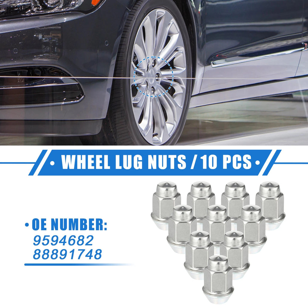 10pcs M12x1.5 Wheel Lug Nuts for Chevrolet Malibu Impala (No.88891748)