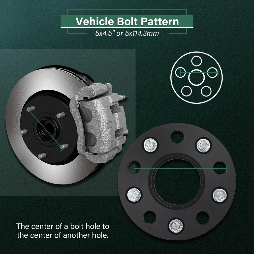 2X 15mm Hub Centric Wheel Spacers 5x4.5 12x1.25 for Infiniti G35 G37 Q50 Q60 Q70 (2003–2020)